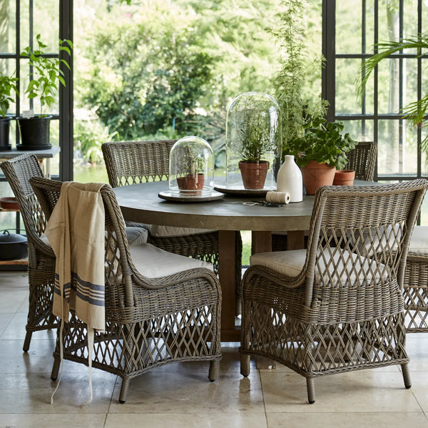 Neptune Seasonal_Garden_Outdoor dining and carver chairs default Harrington Wicker Garden Dining Chair
