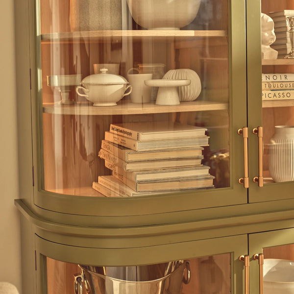 Neptune Furniture_Living & dining furniture_Living & dining storage default Henley Curved Glass Cabinet, Olive