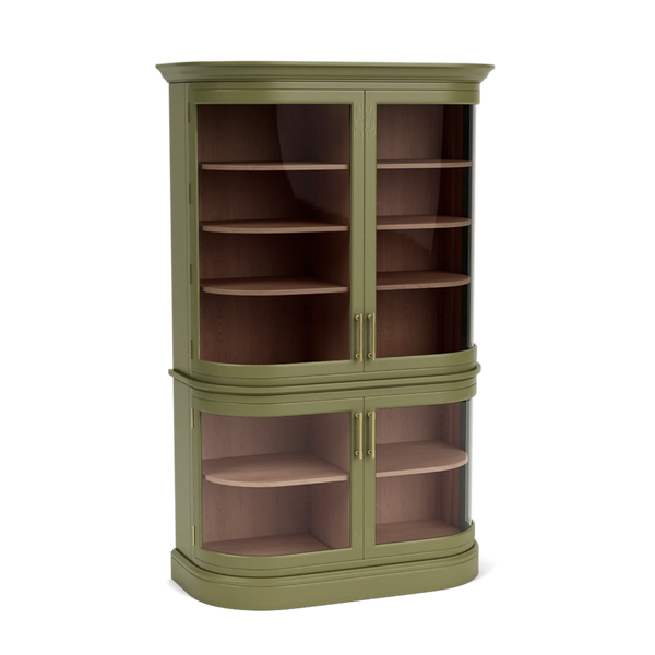 Neptune Furniture_Living & dining furniture_Living & dining storage default Henley Curved Glass Cabinet, Olive