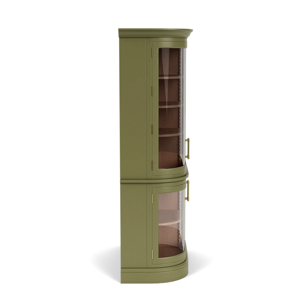 Neptune Furniture_Living & dining furniture_Living & dining storage default Henley Curved Glass Cabinet, Olive