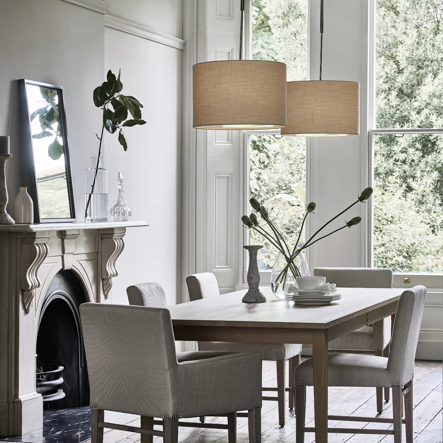 Neptune Accessories_Lighting_Lighting accessories Iona 18" Linen Drum Pendant Ceiling Shade with Diffuser