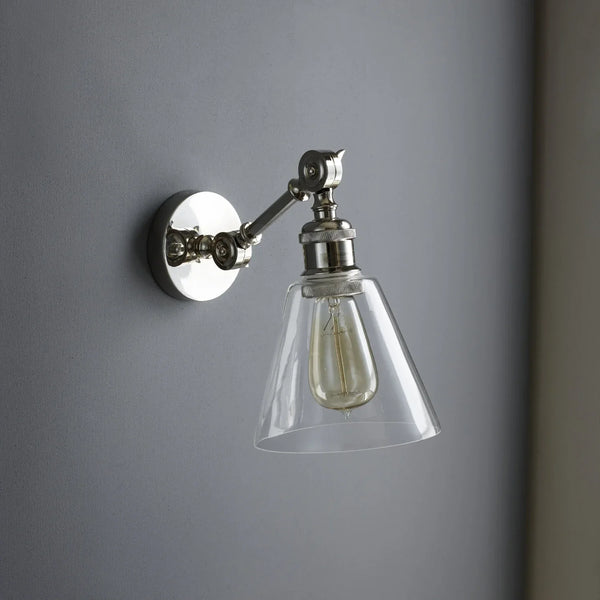 Neptune Accessories_Lighting_Wall lights default Keats Glass Shade Wall Light, Nickel
