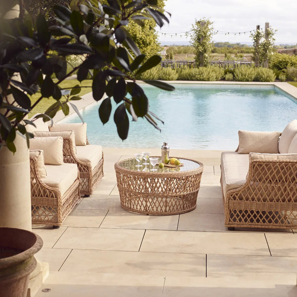 Neptune Seasonal_Garden_Outdoor coffee and side table default Longmeadow Round Wicker Garden Coffee Table