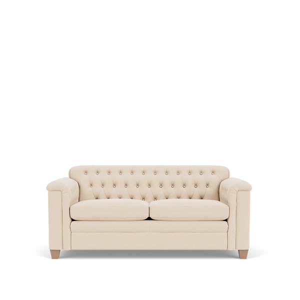Neptune Sofas default Lottie 2 Seater Sofa, Heavyweight Linen Pale Oat - Natural Oak Legs