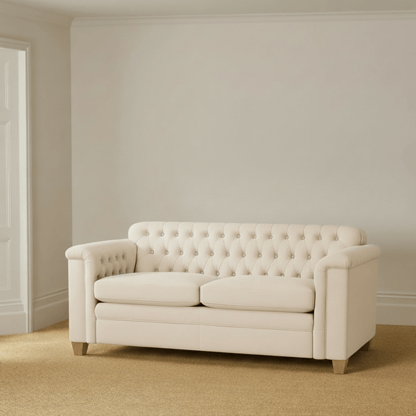 Neptune Sofas default Lottie 2 Seater Sofa, Heavyweight Linen Pale Oat - Natural Oak Legs