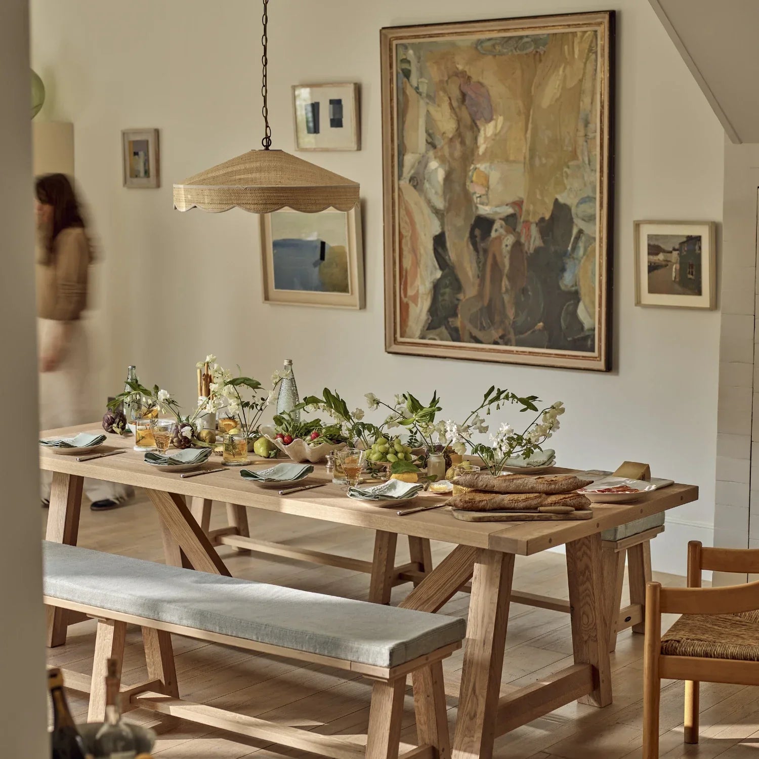 Neptune Accessories_Lighting_Pendants default Marina Large Scalloped Raffia Pendant Light