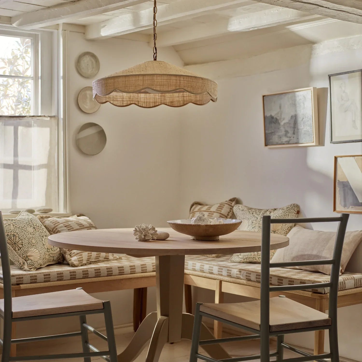 Neptune Accessories_Lighting_Pendants default Marina Large Scalloped Raffia Pendant Light