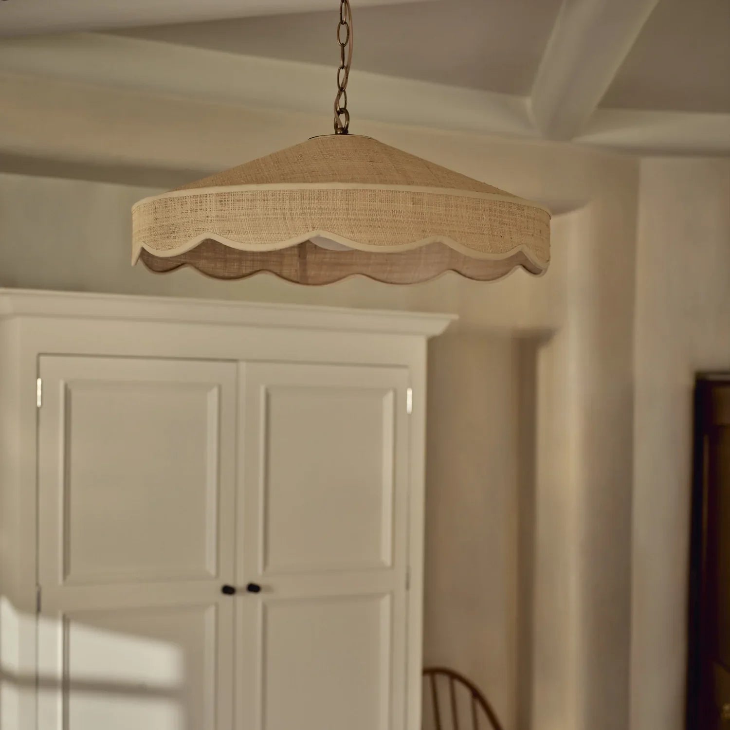 Neptune Accessories_Lighting_Pendants default Marina Large Scalloped Raffia Pendant Light