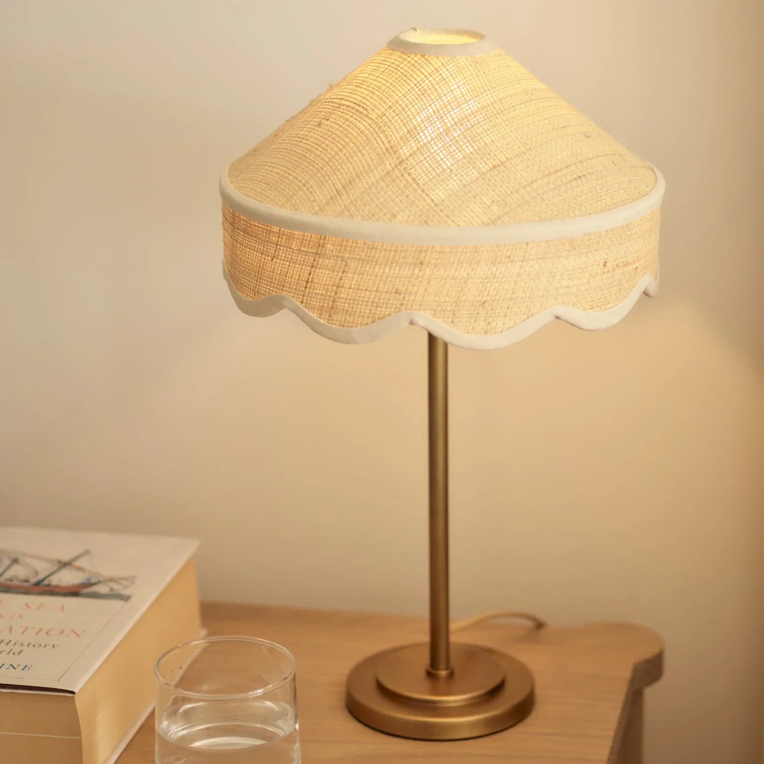 Neptune Accessories_Lighting_Table lamps default Marina Scalloped Raffia Table Lamp