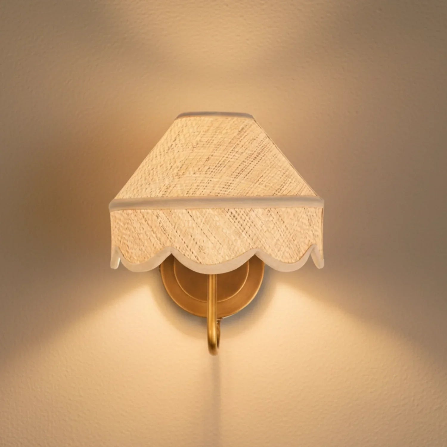 Neptune Accessories_Lighting_Wall lights default Marina Scalloped Raffia Wall Light