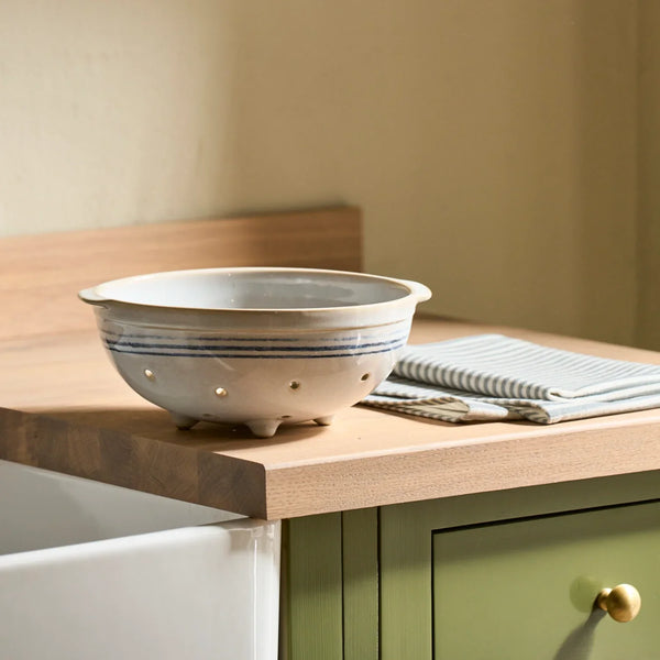 Neptune Accessories_Tabletop_Kitchen access default Melbury Blue Ceramic Colander