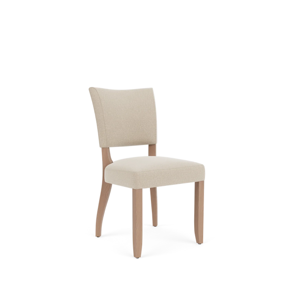 Mowbray Dining Chair, Linara Linen Natural - Natural Oak Legs
