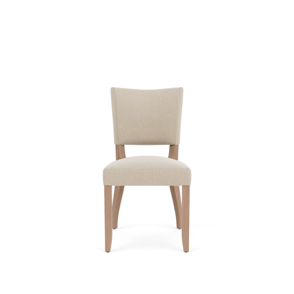 Mowbray Dining Chair, Linara Linen Natural - Natural Oak Legs
