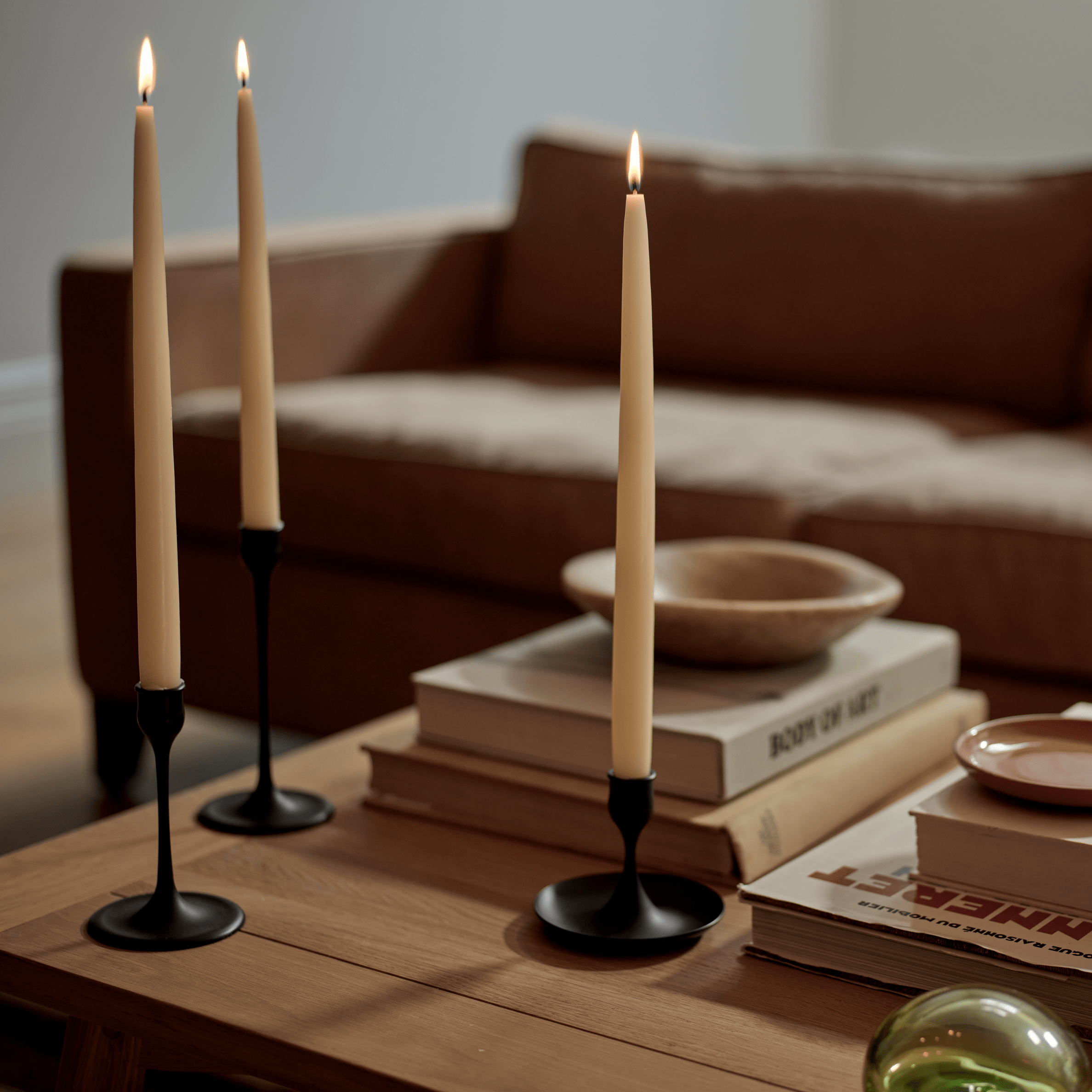 Neptune Candlesticks & Tealight Holders Heddon Candlestick, Warm Black