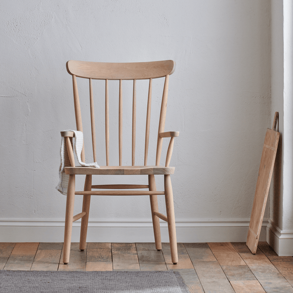 Neptune Chairs Wardley Carver Chair, Natural Oak