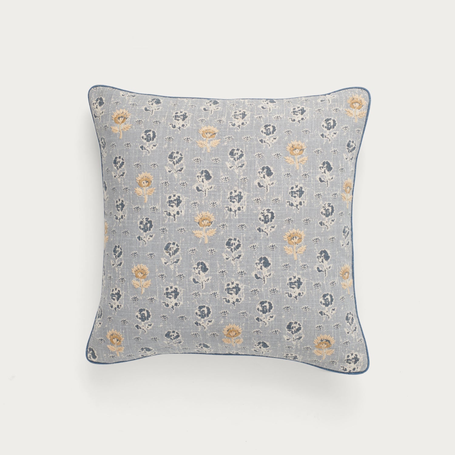 Neptune Cushions Clover Embroidered Scatter Cushion, Navy