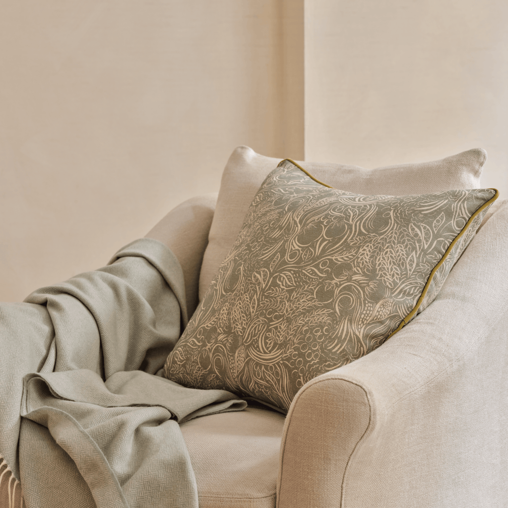 Florence Cushion, Odette Print Neptune