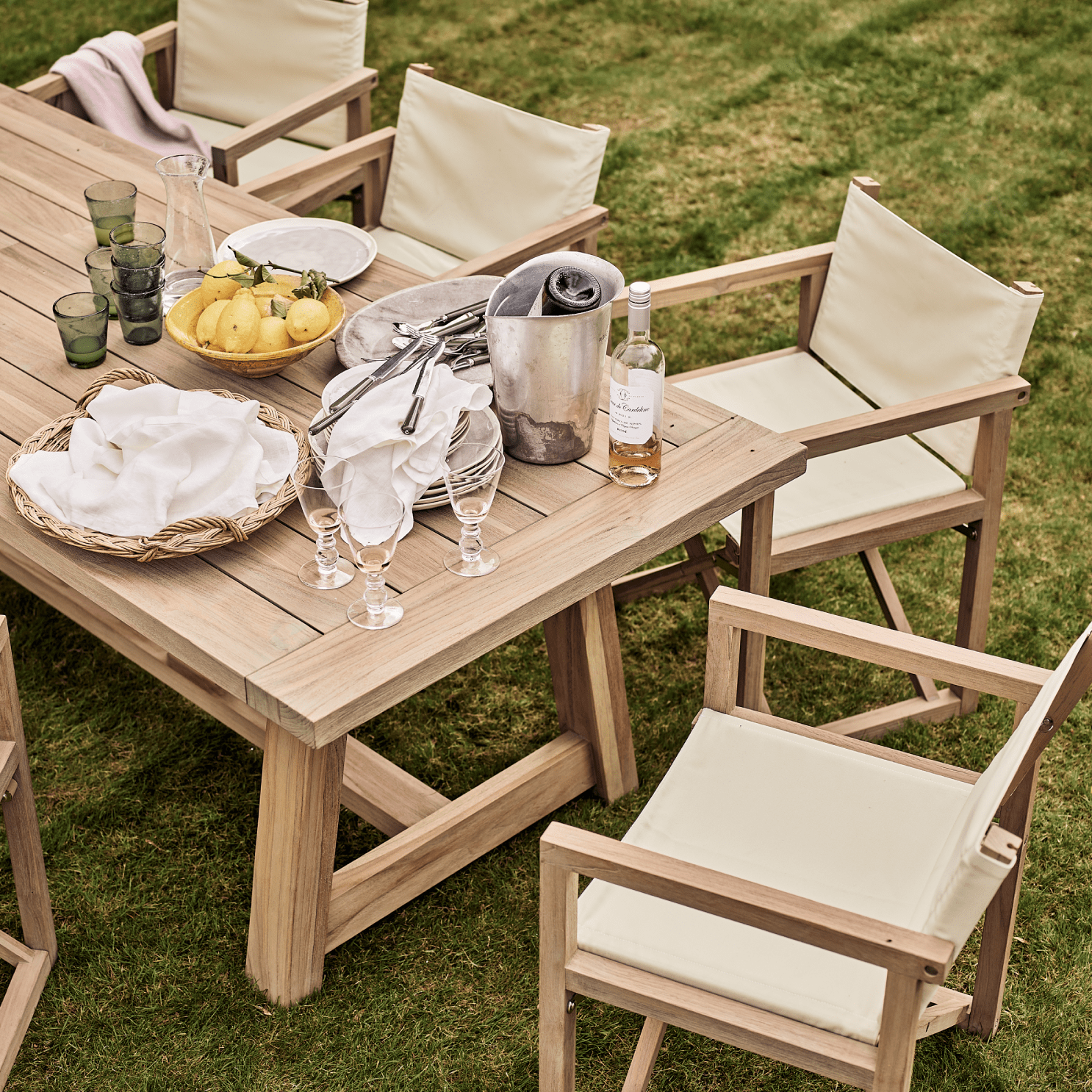 Neptune Garden Sets Stanway Table with 6 Denham Chairs Set