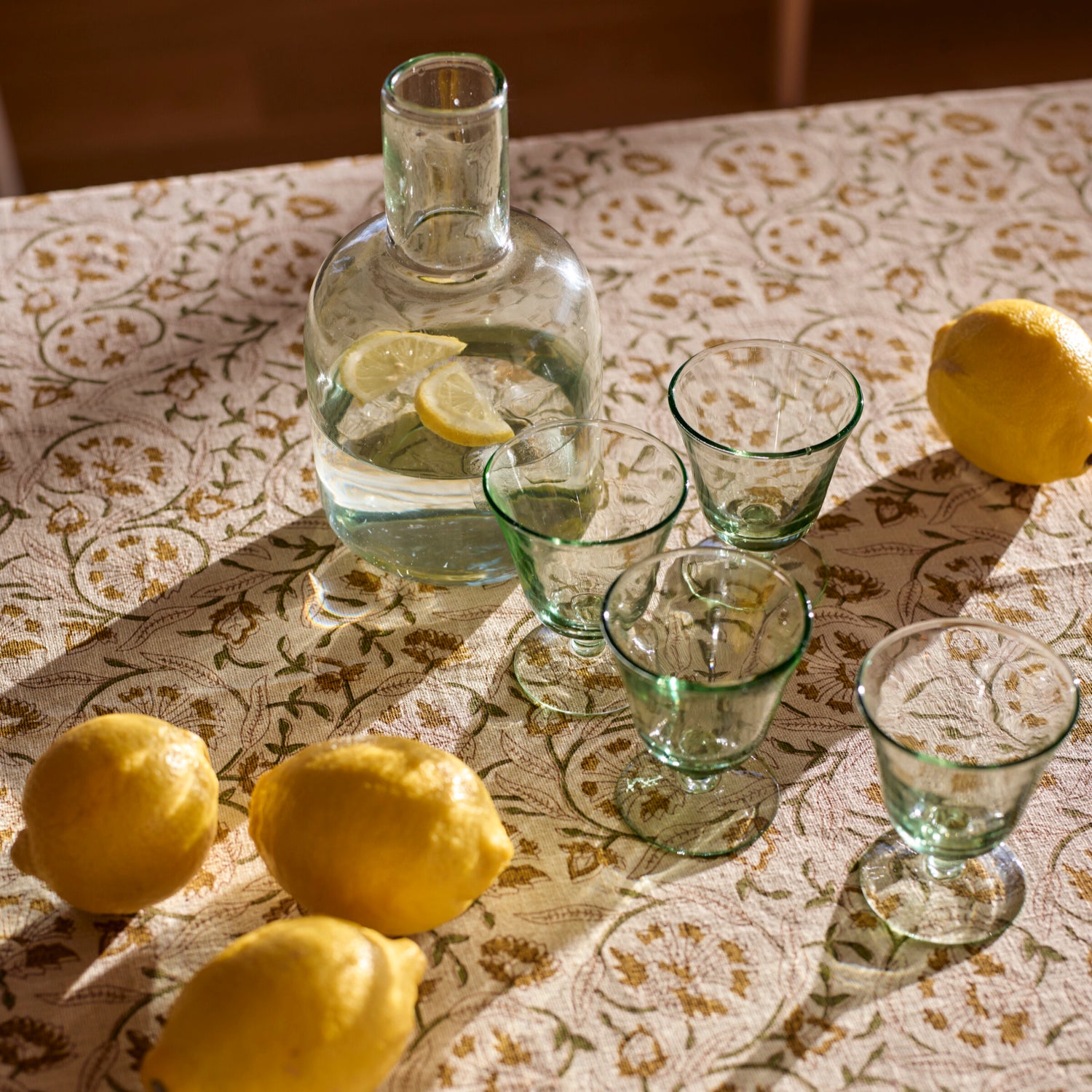 Neptune Glassware Primrose Green Bistro Glass, Set of 4