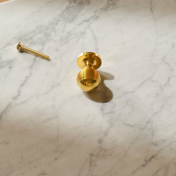 Neptune Handles & Hardware Brass Barlow Beehive Knob, Set of 2