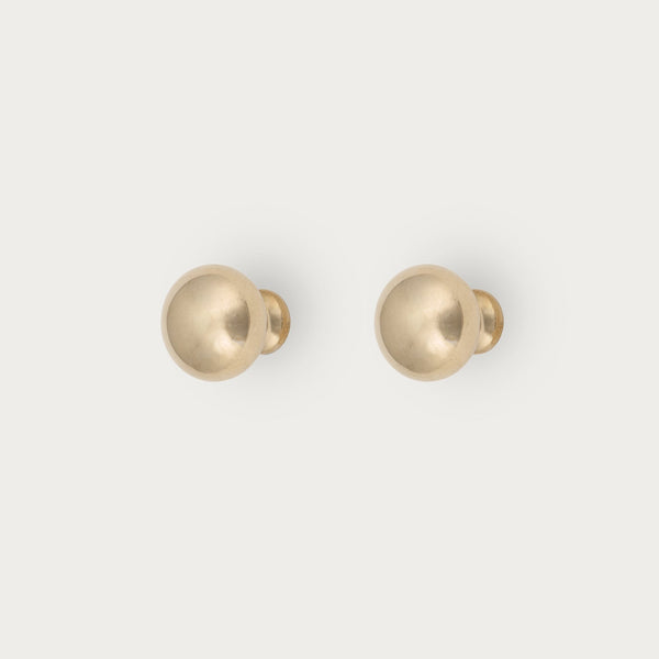 Neptune Handles & Hardware Polished Brass Oscott Button Knob, Set of 2