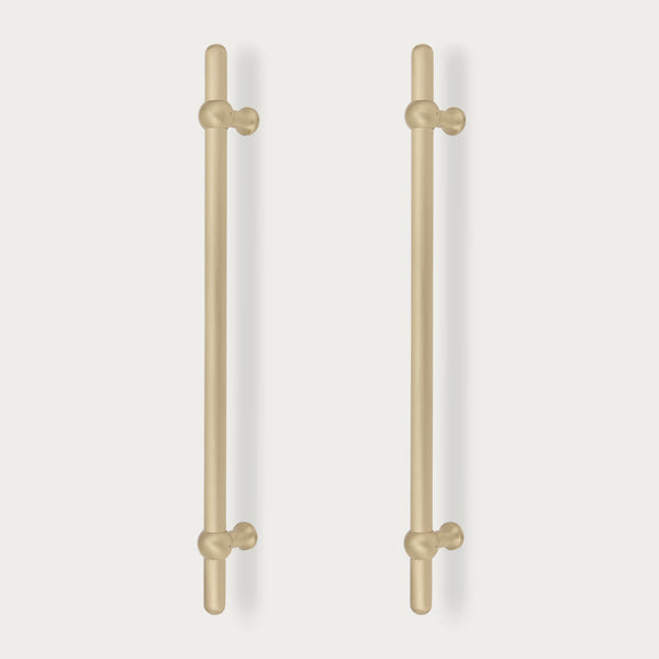 Neptune Handles & Hardware Satin Brass Oscott Large Bar Handle, Set of 2
