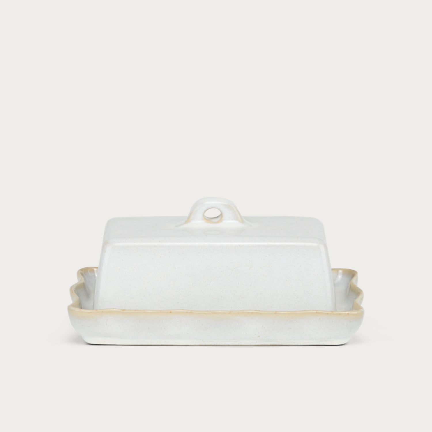 Neptune Serveware Bramley Stoneware Butter Dish, White