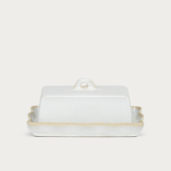 Neptune Serveware Bramley Stoneware Butter Dish, White