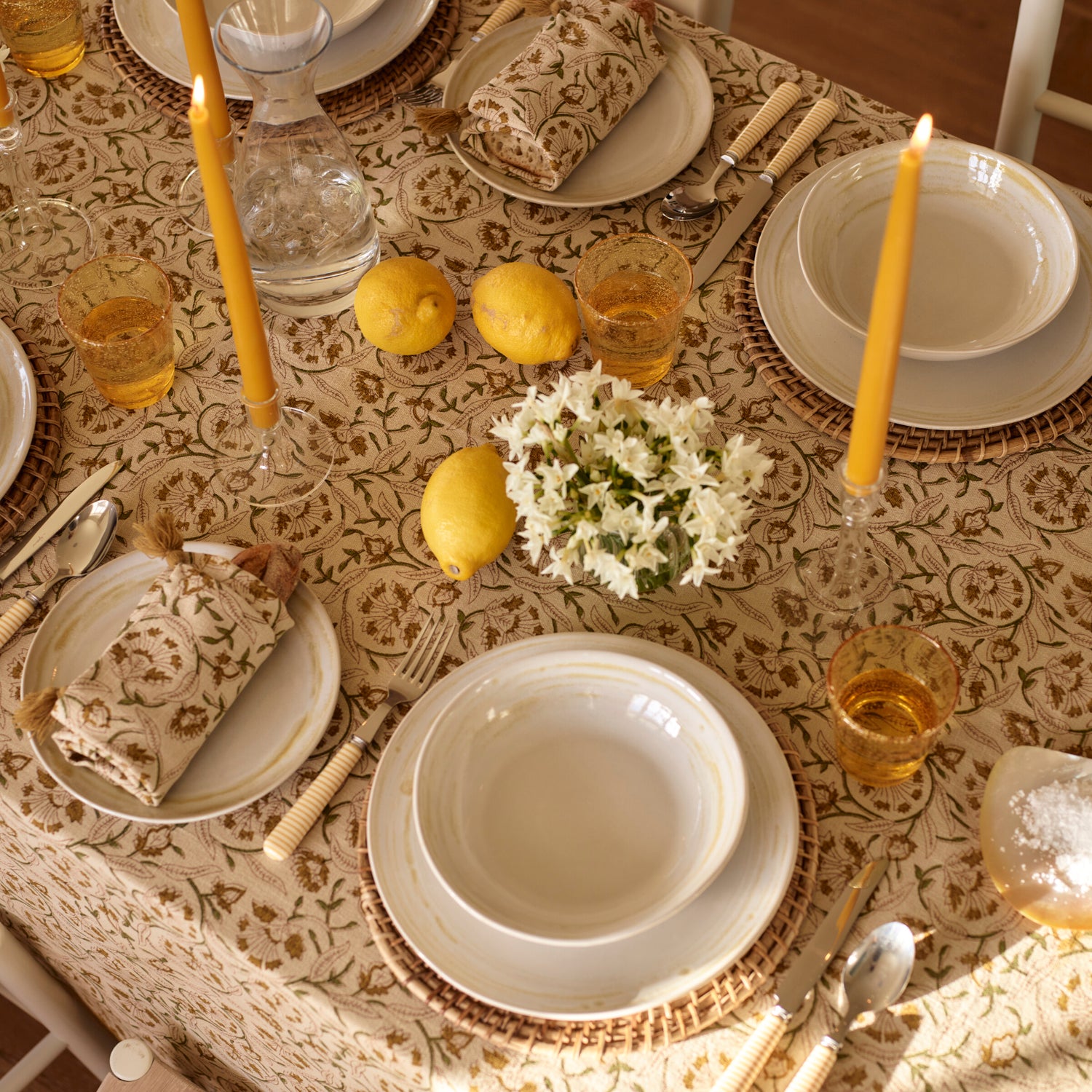 Neptune Table Linen & Accessories 350cm Fife Cotton Linen Tablecloth