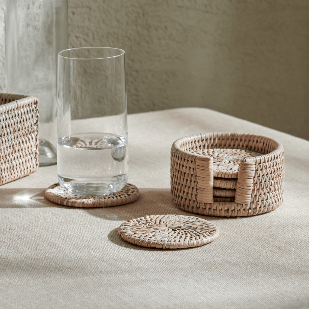 White online coaster set