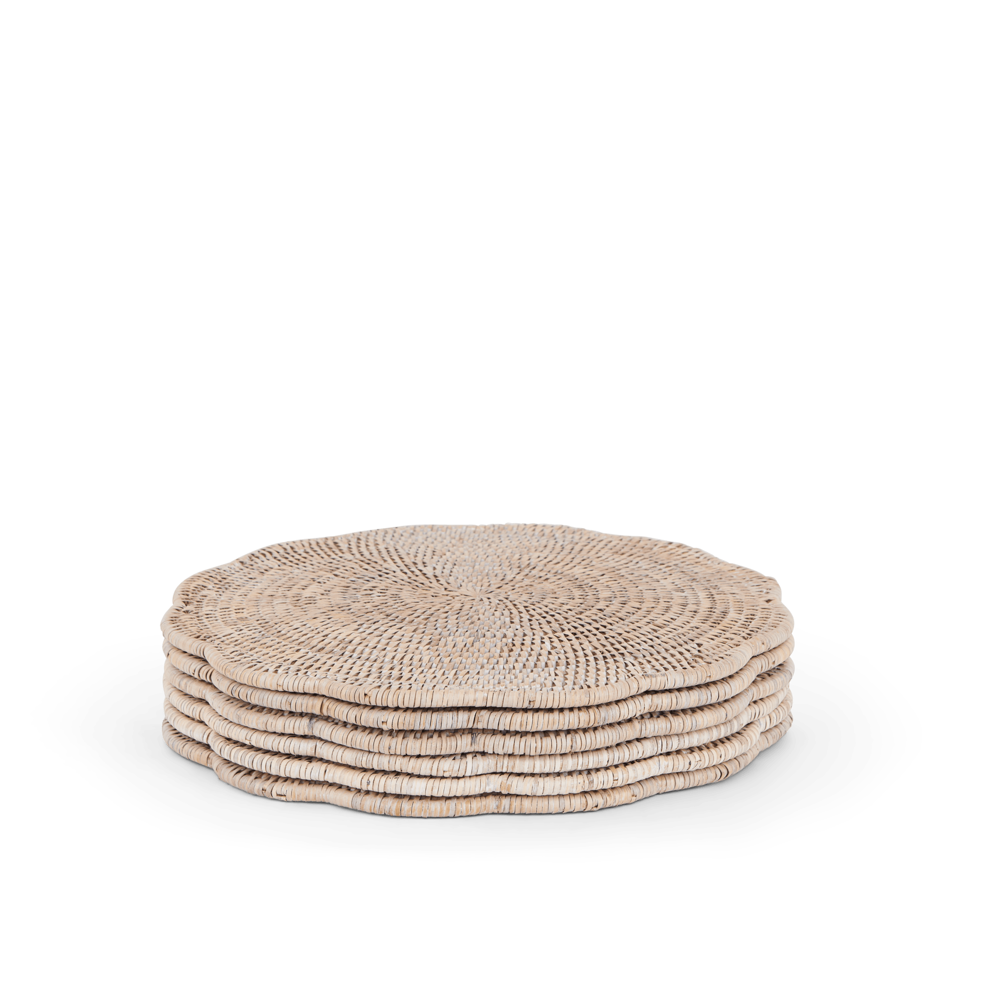 Neptune Tabletop Accessories Default Ashcroft Round Scalloped Placemats, Set of 6