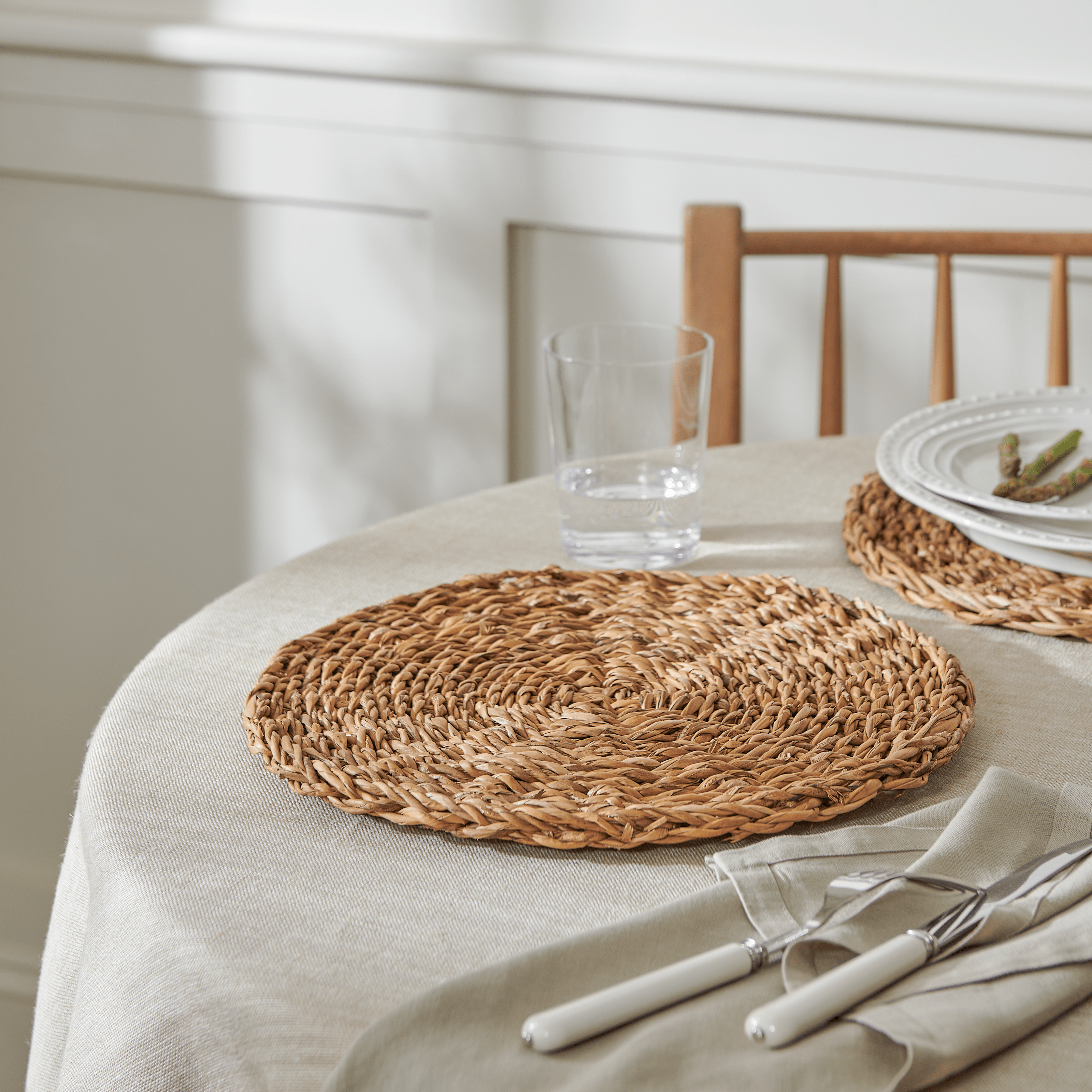 Neptune Tabletop Accessories Default Maya Round Woven Placemats, Set of 6