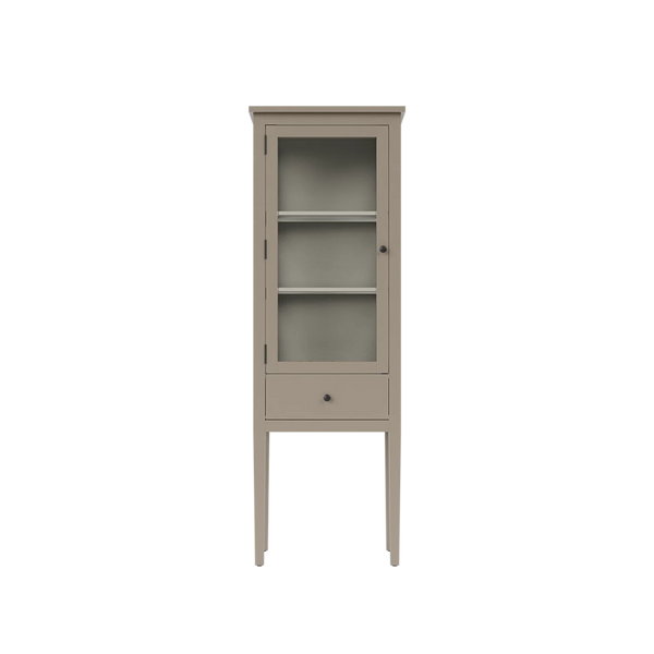 Neptune Free standing storage 0 paint service / Left Handed Portobello Narrow Glass Display Cabinet, Driftwood
