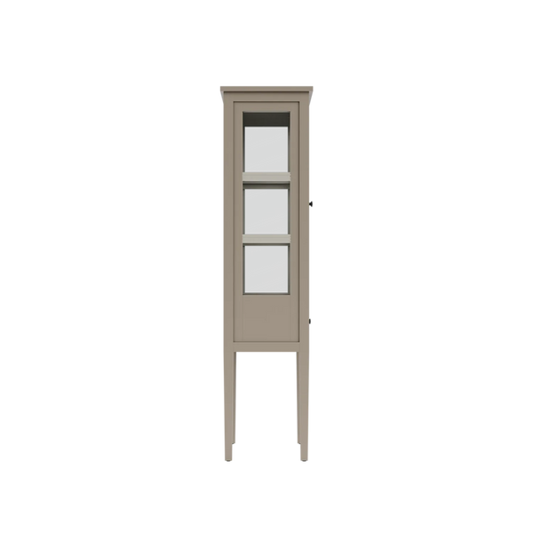 Neptune Free standing storage Portobello Narrow Glass Display Cabinet, Driftwood