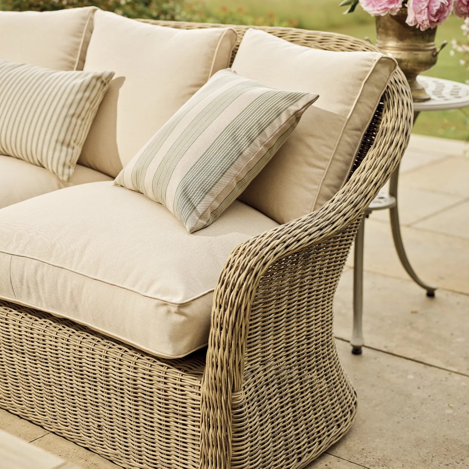 Neptune Seasonal_Garden_Outdoor sofas and relaxed chairs default Purbeck 2 Seater Teak Garden Sofa & Armchair Set with Coffee Table