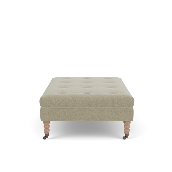 Neptune Furniture_Upholstery_Foot stools default Renewed Arthur Stool Large - Linara Moss - Natural Oak