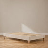 Neptune Beds default Francis Double Bed Base, Signature Linen Calico - Natural Oak Legs