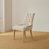 Renewed Henley Dining Chair - Heavyweight Linen Millet - Pale Oak