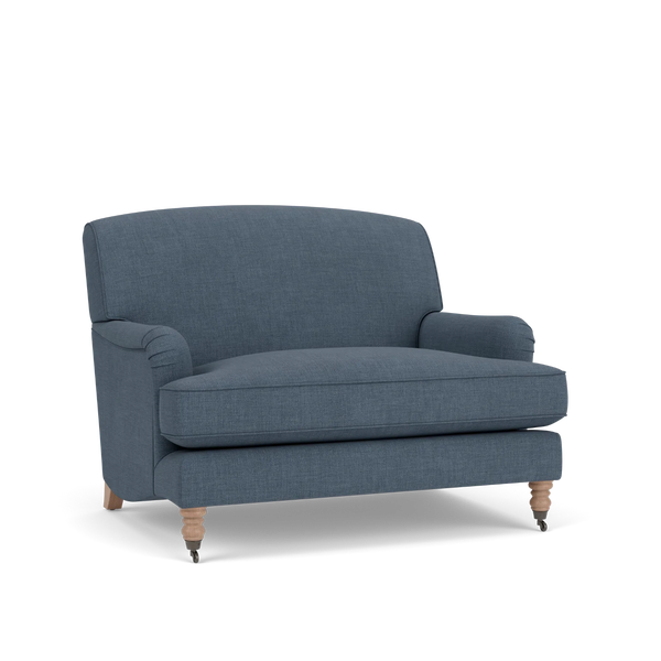 Renewed Olivia Loveseat - Signature Linen Denim - Natural Oak Legs