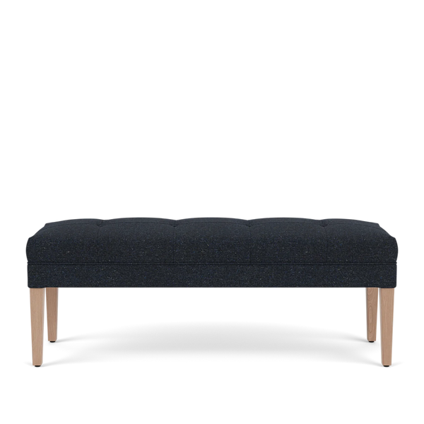 Neptune Furniture_Upholstery_Foot stools default Renewed Rupert Stool - HARRIS TWEED Bilberry - Natural Oak Legs