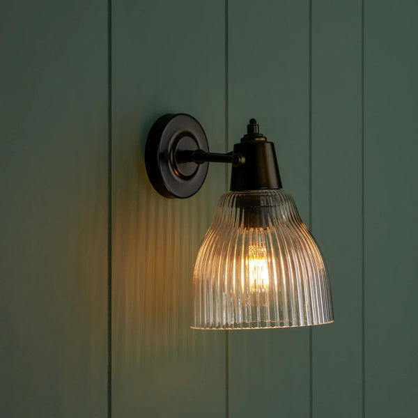 Neptune Accessories_Lighting_Wall lights default Shaftesbury Flutted Glass Wall Light, Bronze