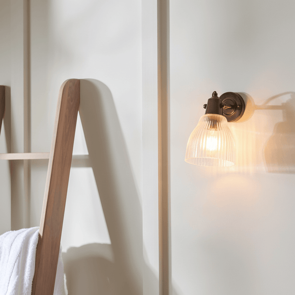 Neptune Accessories_Lighting_Wall lights default Shaftesbury Flutted Glass Wall Light, Bronze