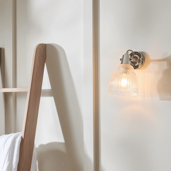 Neptune Accessories_Lighting_Wall lights default Shaftesbury Flutted Glass Wall Light, Chrome