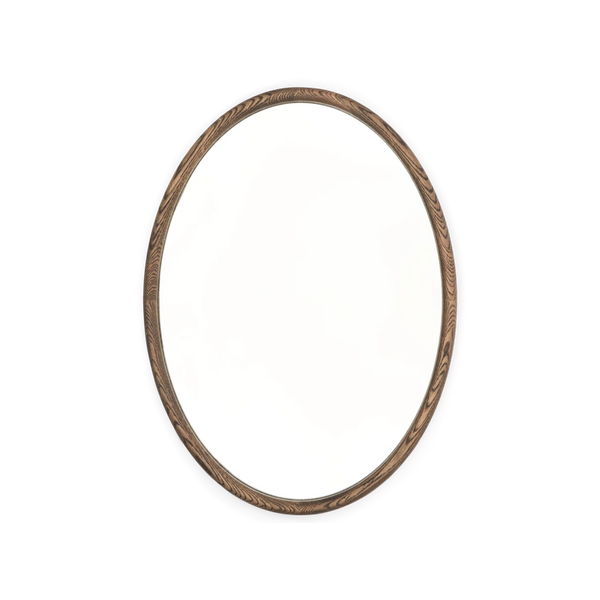 Sherwood Oval Wall Mirror, Darkened Oak