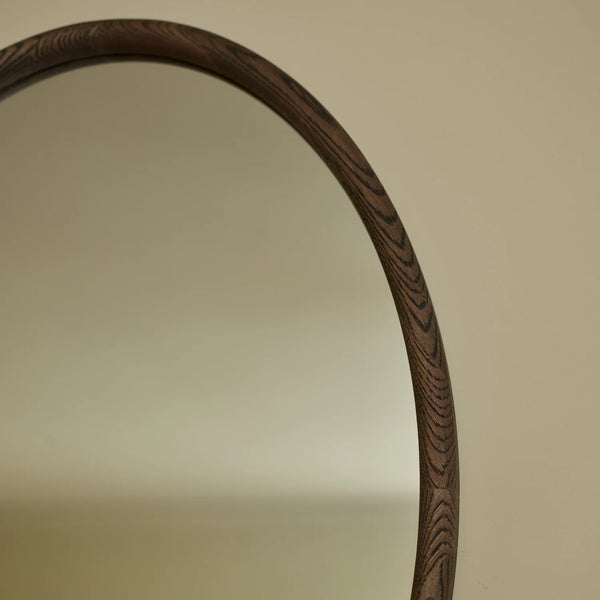 Sherwood Oval Wall Mirror, Darkened Oak