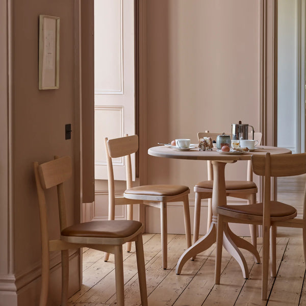 Stirling Oak Dining Chair, Tan Leather