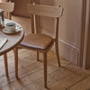 Stirling Oak Dining Chair, Tan Leather