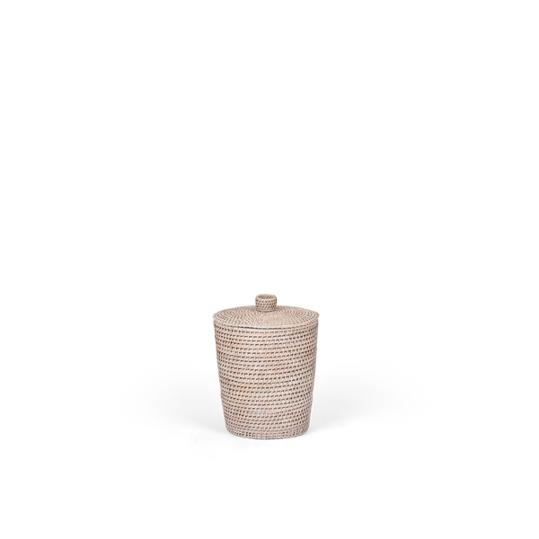 Tiverton Round Rattan Lidded Bin