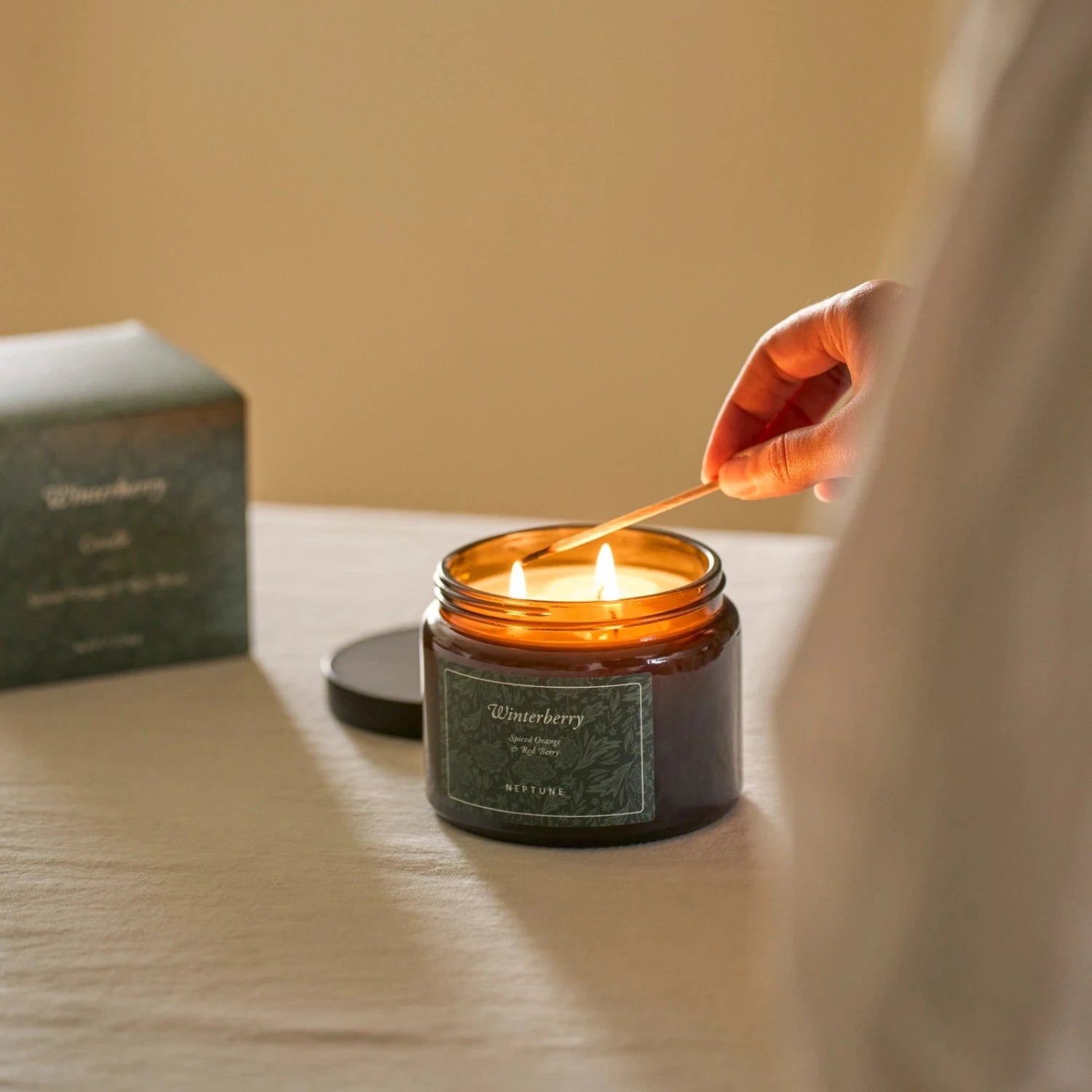 Neptune Seasonal_Christmas_Christmas fragrance default Winterberry 3 Wick Candle, Spiced Orange & Red Berry