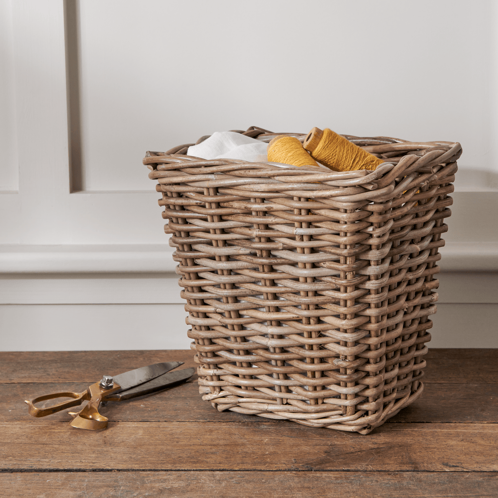 Wicker paper basket deals
